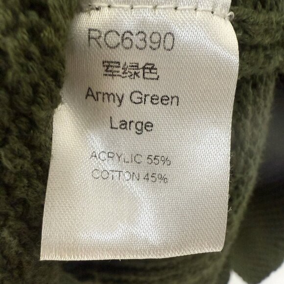 Women’s Forest Green Chunky Knit Earthy Style Sweater Boho Size Large - Picture 6 of 6